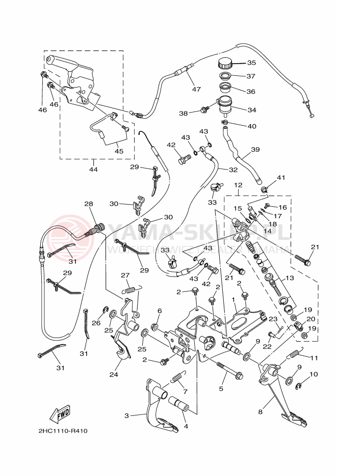 Schemat "PEDAL WIRE" do Yamaha YXZ1000R