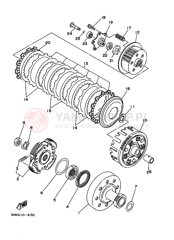 Schemat "sprzęgło" do Yamaha BIG BEAR 350
