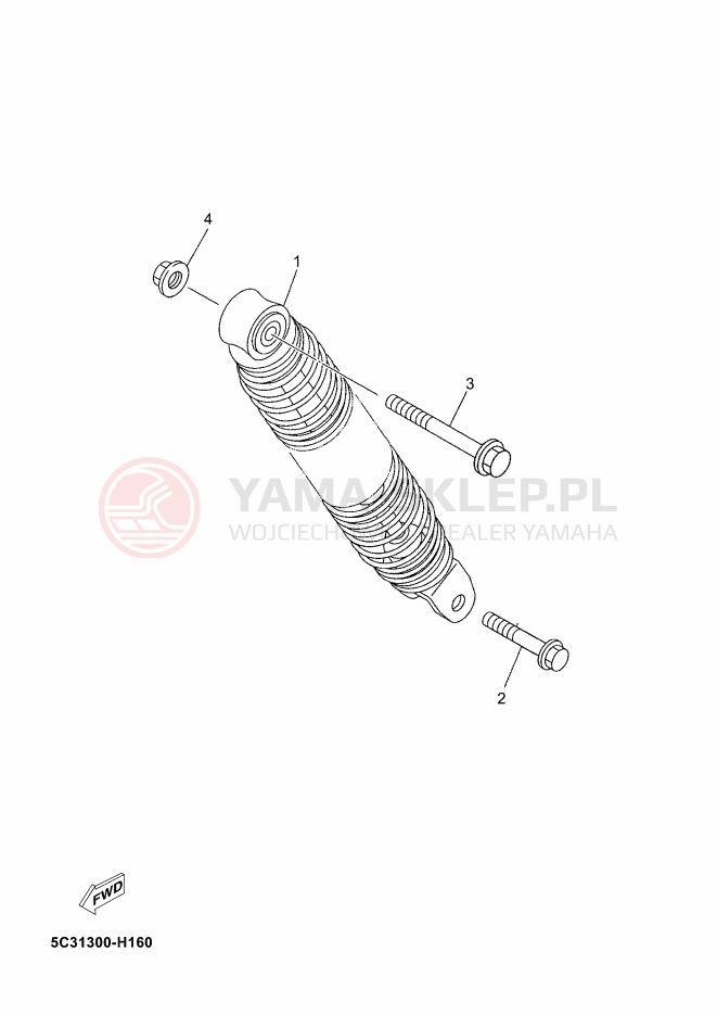 Schemat "zawieszenie tył" do Yamaha NEOS 50 4ST