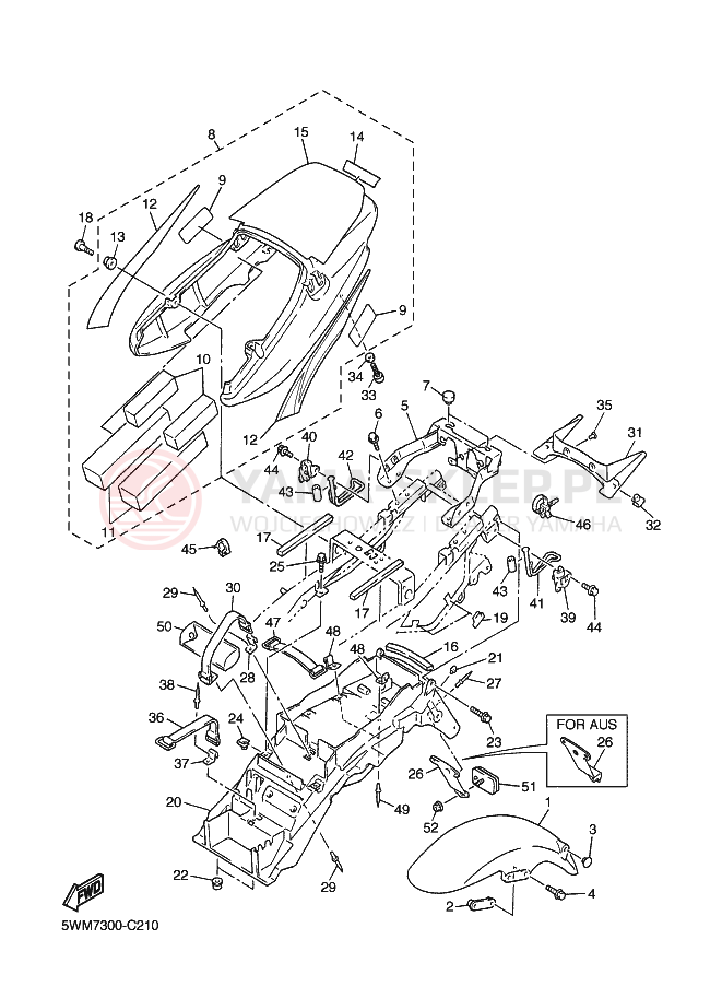 Schemat "błotnik" do Yamaha XJR1300