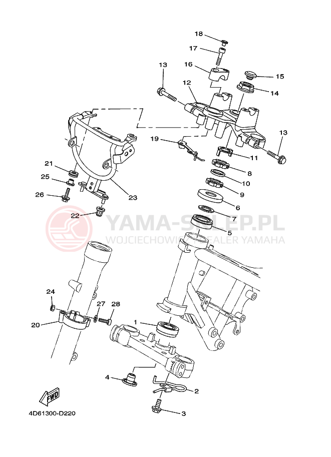 Schemat "Półki zawieszenia" do Yamaha XG250 TRICKER