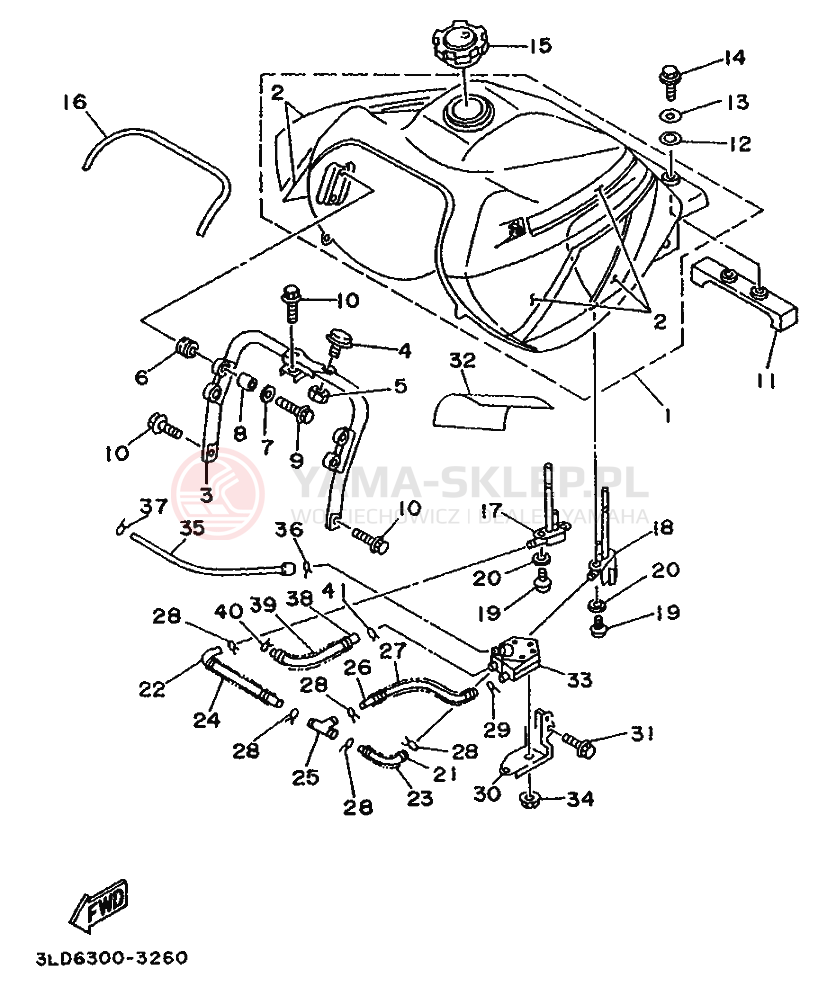 Schemat "zbiornik paliwa" do Yamaha XTZ750 SUPERTENERE