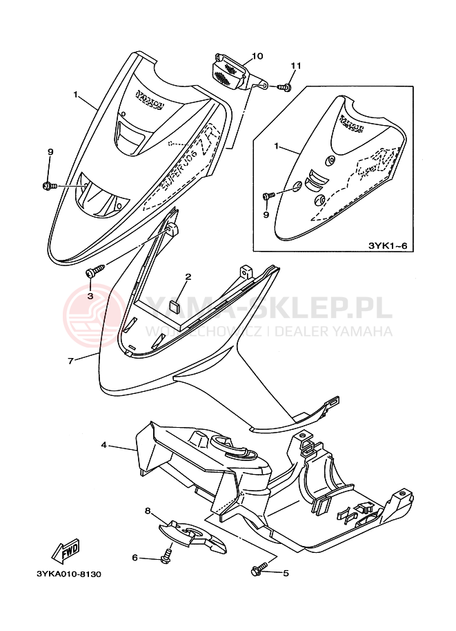 Schemat "błotnik" do Yamaha YG50Z JOG Z