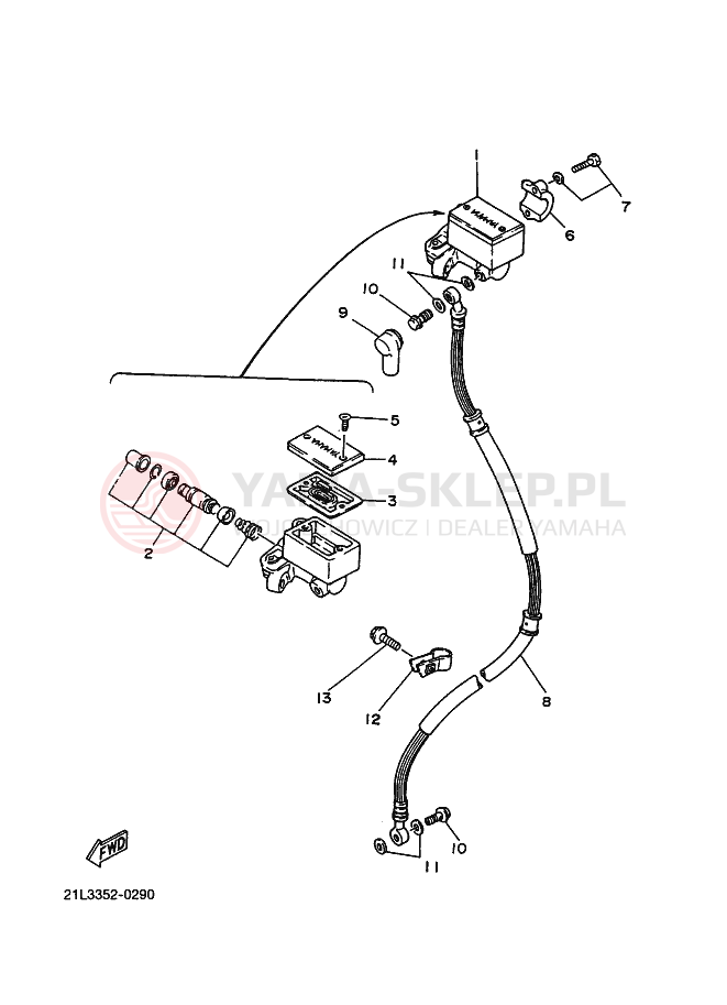 Schemat "Pompa hamulcowa" do Yamaha SR250