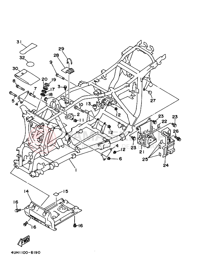 Schemat "rama" do Yamaha BIG BEAR 350