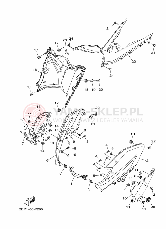 Schemat "Nadwozie przód" do Yamaha NMAX 150