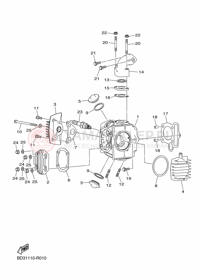Schemat "głowica" do Yamaha YFM90R