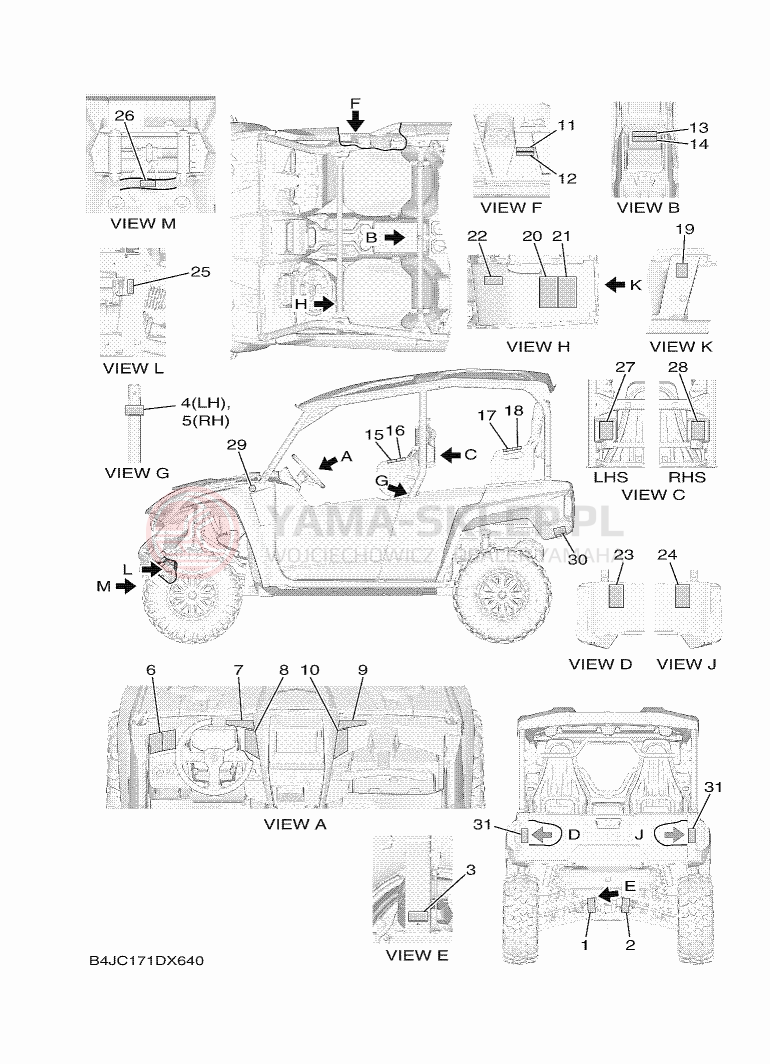 Schemat "naklejki" do Yamaha YXF1000EW