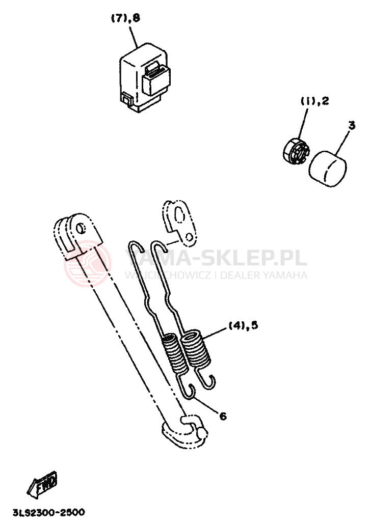 Schemat "Zawieszenie przód" do Yamaha XV250 VIRAGO