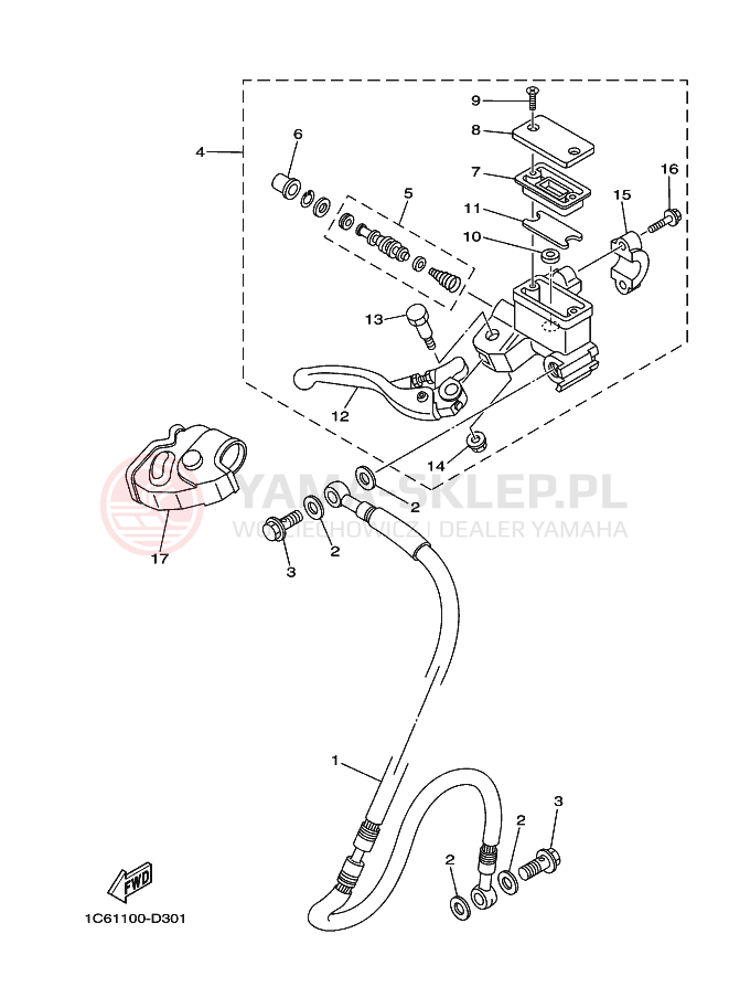 Schemat "Pompa hamulcowa przednia" do Yamaha TT-R230 TTR230V