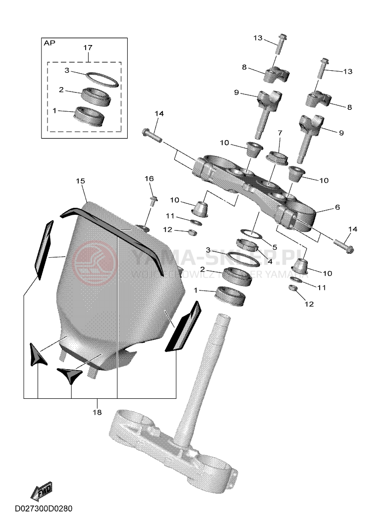 Schemat "Półki zawieszenia" do Yamaha YZ450F