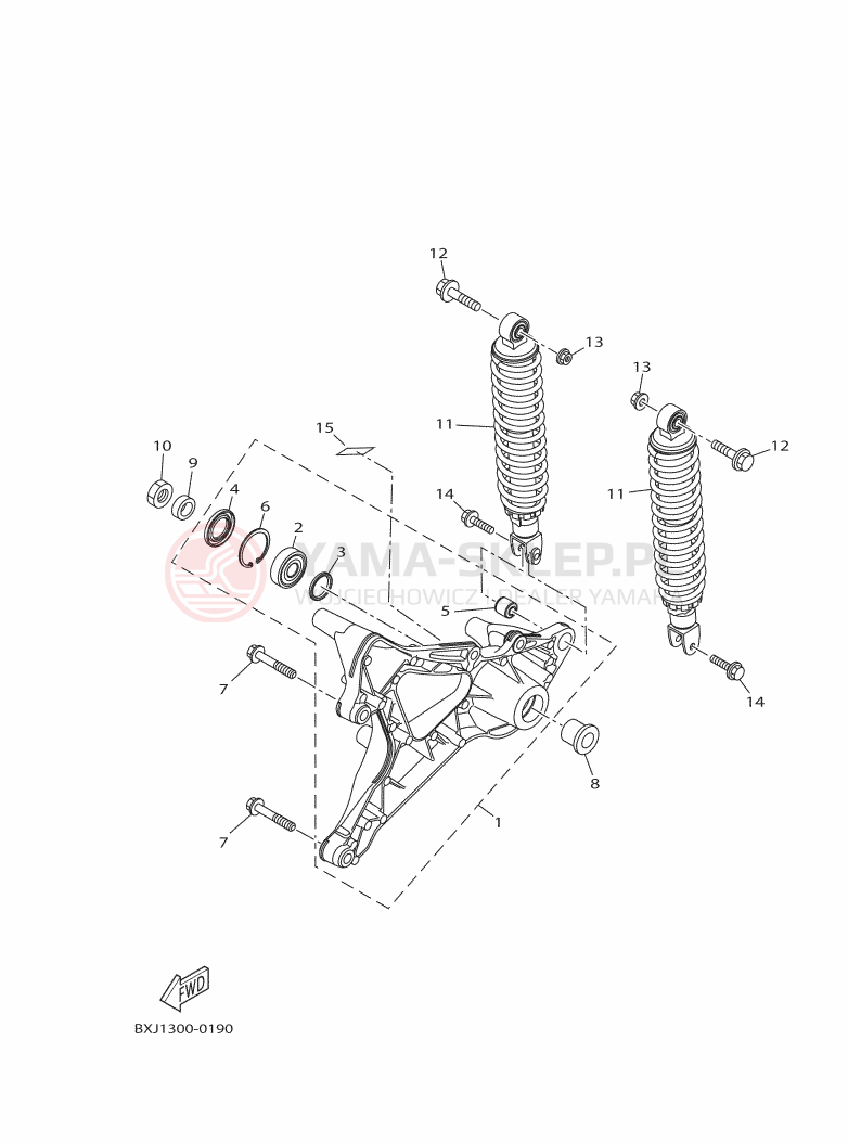 Schemat "wahacz" do Yamaha XMAX 300