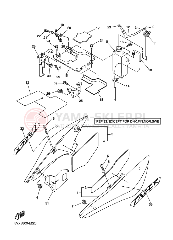 Schemat "Pokrywa boczna" do Yamaha FZ6-SS FAZER