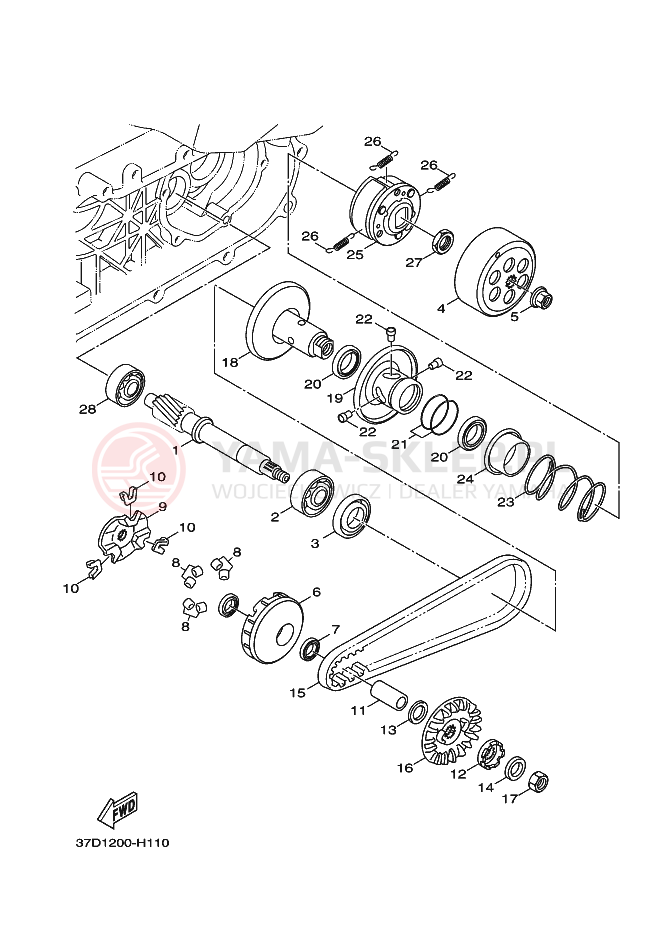 Schemat "sprzęgło" do Yamaha BWS 125