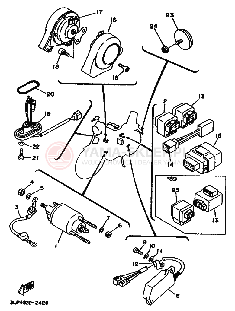 Schemat "układ elektryczny" do Yamaha XV1100 VIRAGO