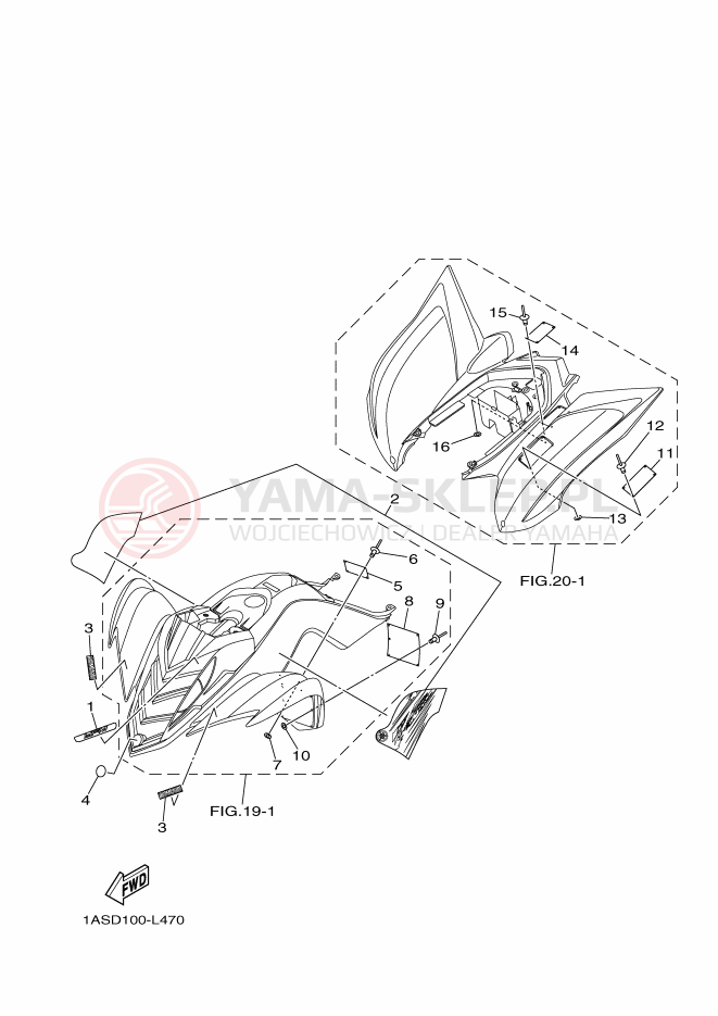 Schemat "naklejki" do Yamaha YFM700R