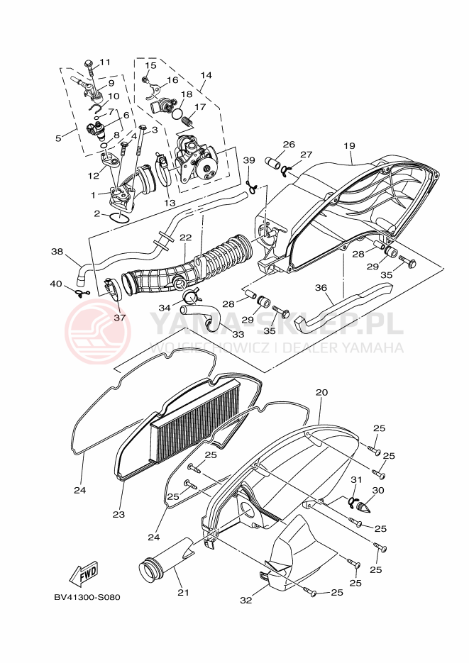 Schemat "Wtrysk paliwa" do Yamaha NMAX 150