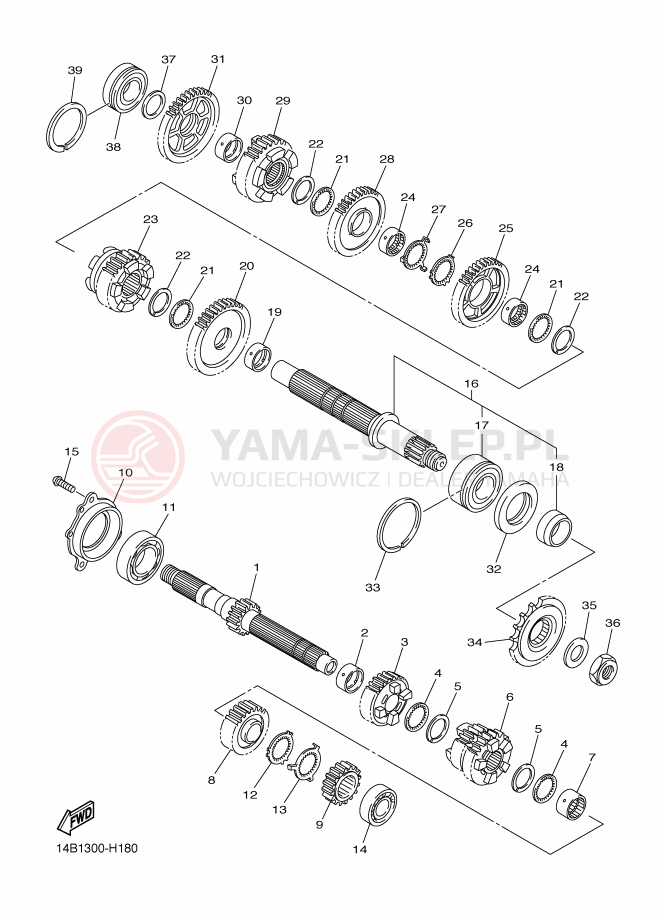 Schemat "Skrzynia biegów " do Yamaha R1