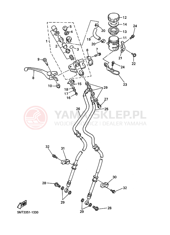Schemat "Pompa hamulcowa przednia" do Yamaha YZF-R6 R6