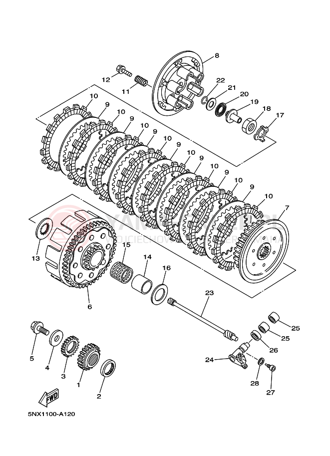 Schemat "sprzęgło" do Yamaha YZ250X