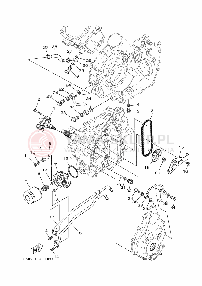 Schemat "Pompa olejowa" do Yamaha WOLVERINE R