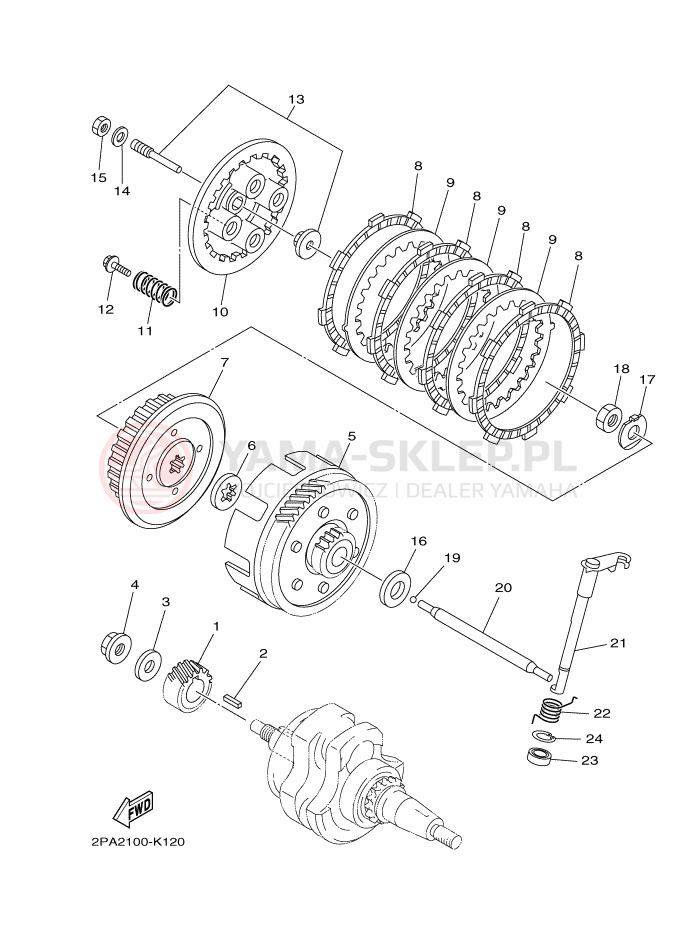 Schemat "sprzęgło" do Yamaha RAPTOR 125