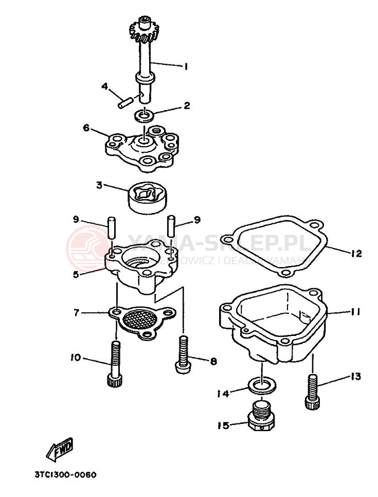 Schemat "Pompa olejowa" do Yamaha TZ250A