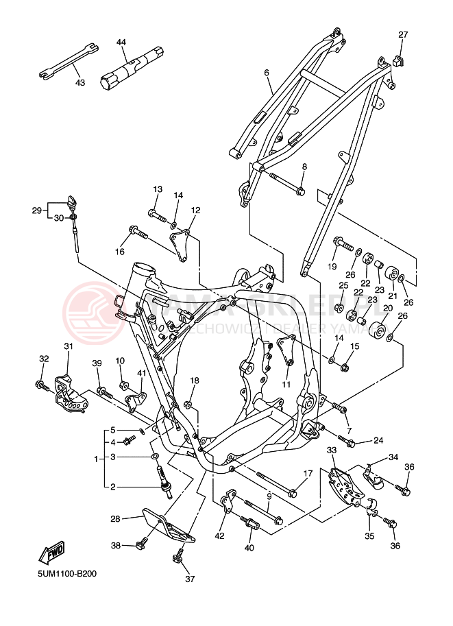 Schemat "rama" do Yamaha WR250F
