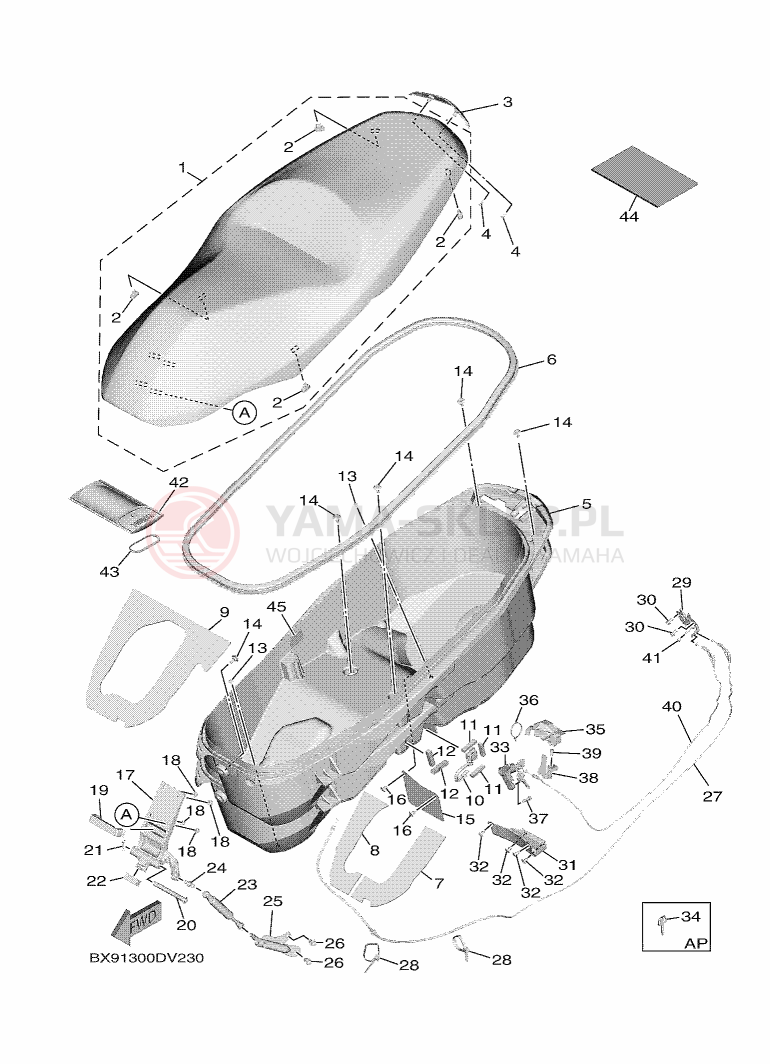 Schemat "siedzenie" do Yamaha TRICITY 300