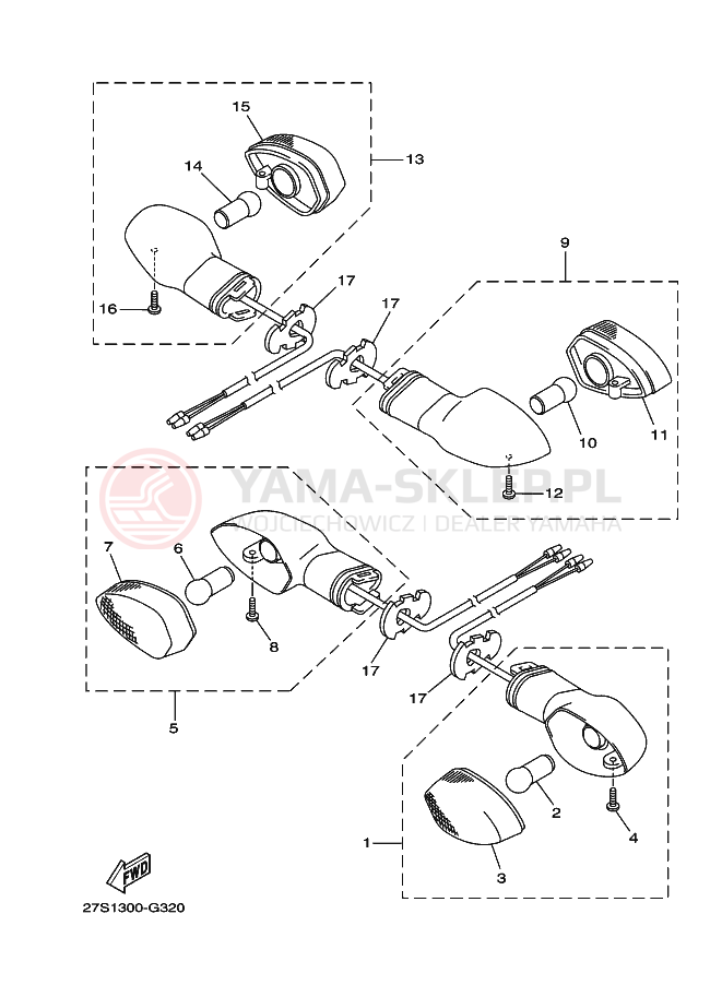 Schemat "kierunkowskazy" do Yamaha YBR125