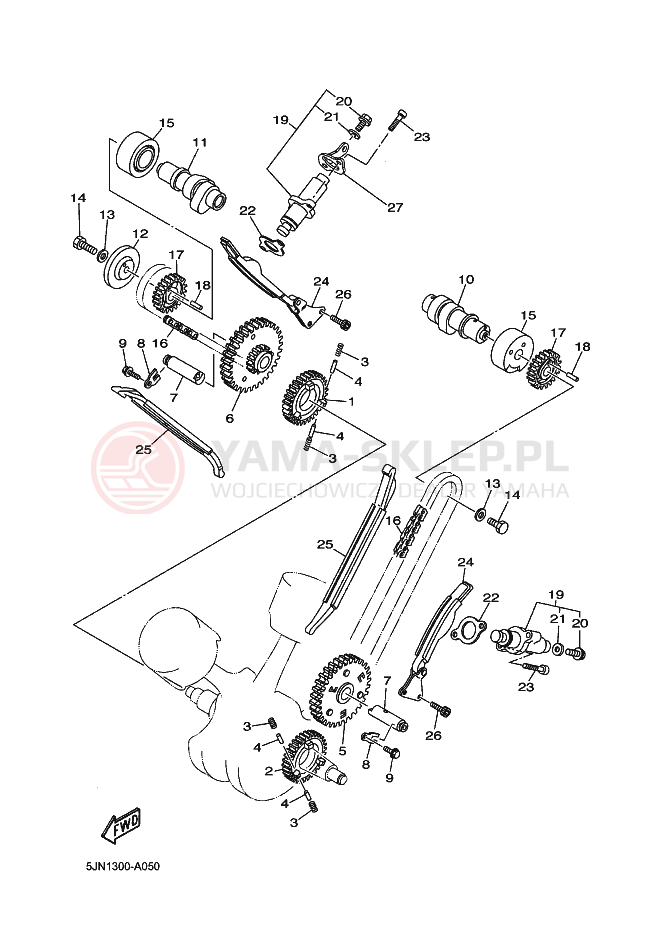 Schemat "Wałek rozrządu" do Yamaha BT1100