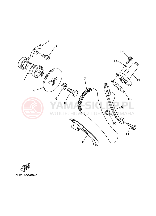 Schemat "Wałek rozrządu" do Yamaha XT125R