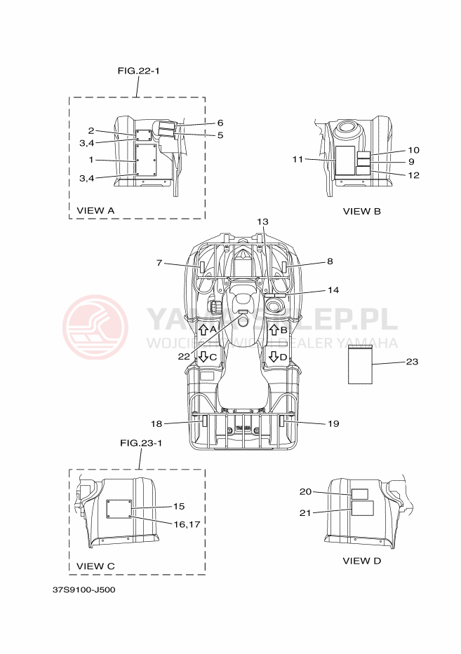 Schemat "naklejki" do Yamaha GRIZZLY 450