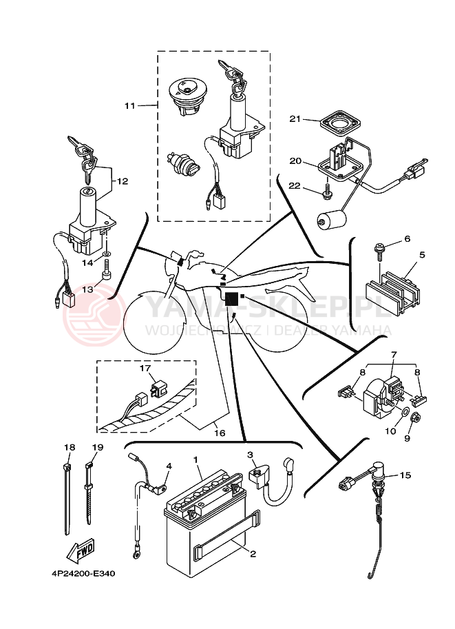 Schemat "układ elektryczny" do Yamaha YBR125E