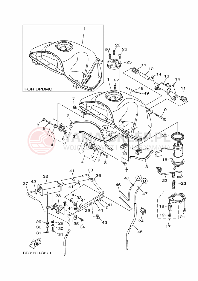Schemat "ZBIORNIK PALIWA" do Yamaha XT1200ZE SUPER TÉNÉRÉ ABS