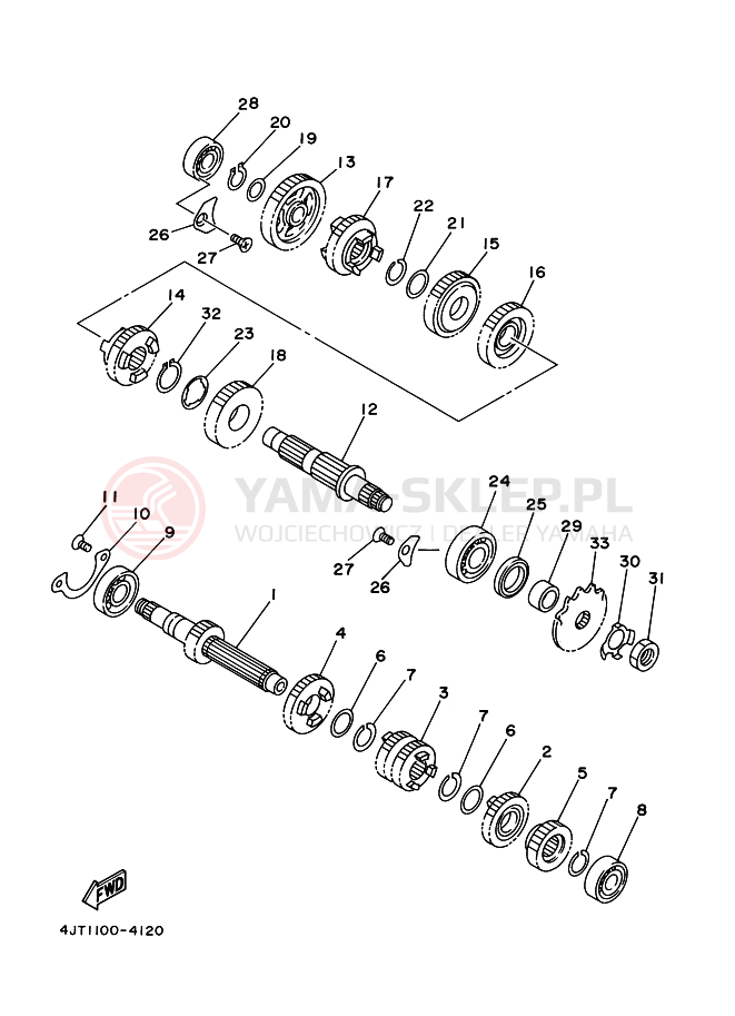 Schemat "Skrzynia biegów " do Yamaha TZ125