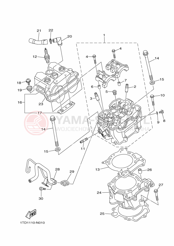 Schemat "cylinder" do Yamaha YFZ450R