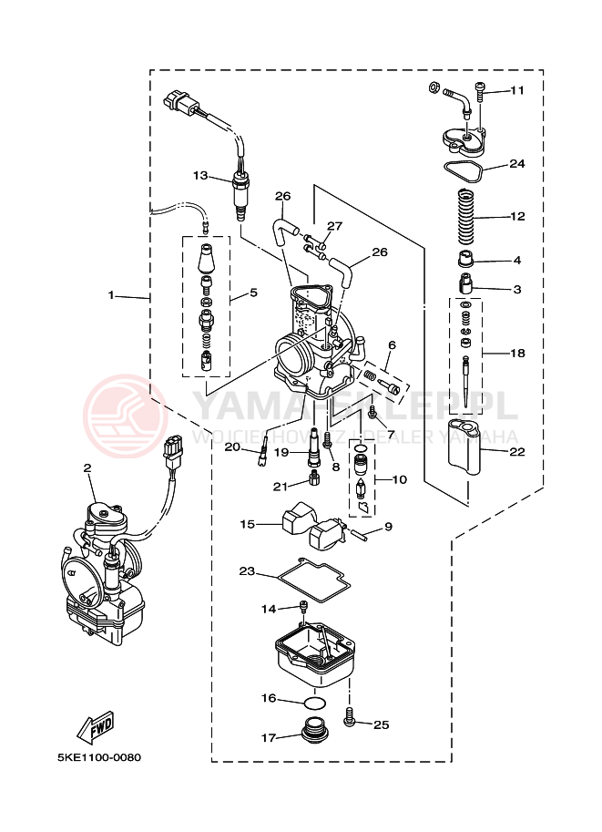 Schemat "Gaźnik" do Yamaha TZ250