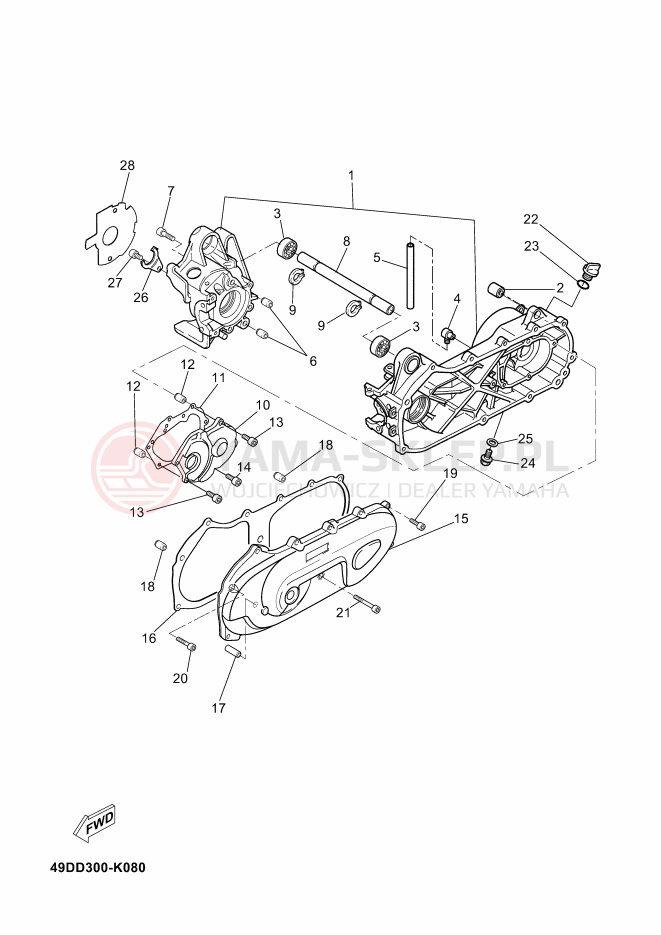 Schemat "Obudowa silnika" do Yamaha CS50