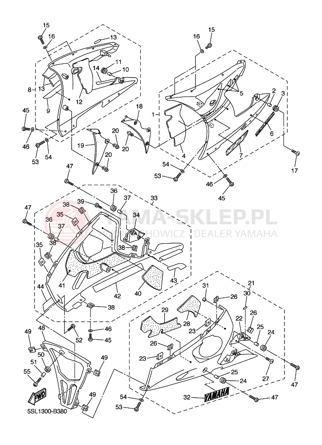 Schemat "elementy nadwozia" do Yamaha YZF-R6
