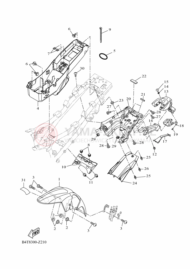 Schemat "błotnik" do Yamaha TRACER 7 35KW
