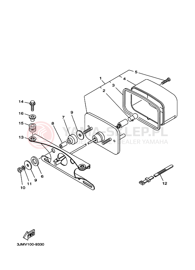 Schemat "Oświetlenie tył" do Yamaha BLASTER