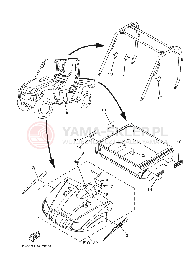 Schemat "naklejki" do Yamaha RHINO 660 SE SE