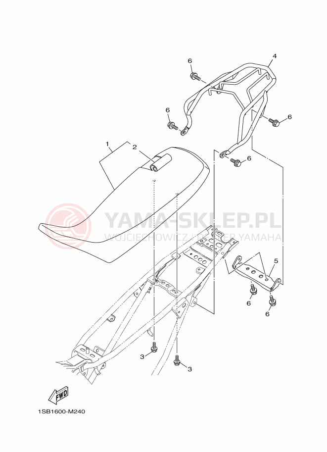 Schemat "siedzenie" do Yamaha XTZ125E