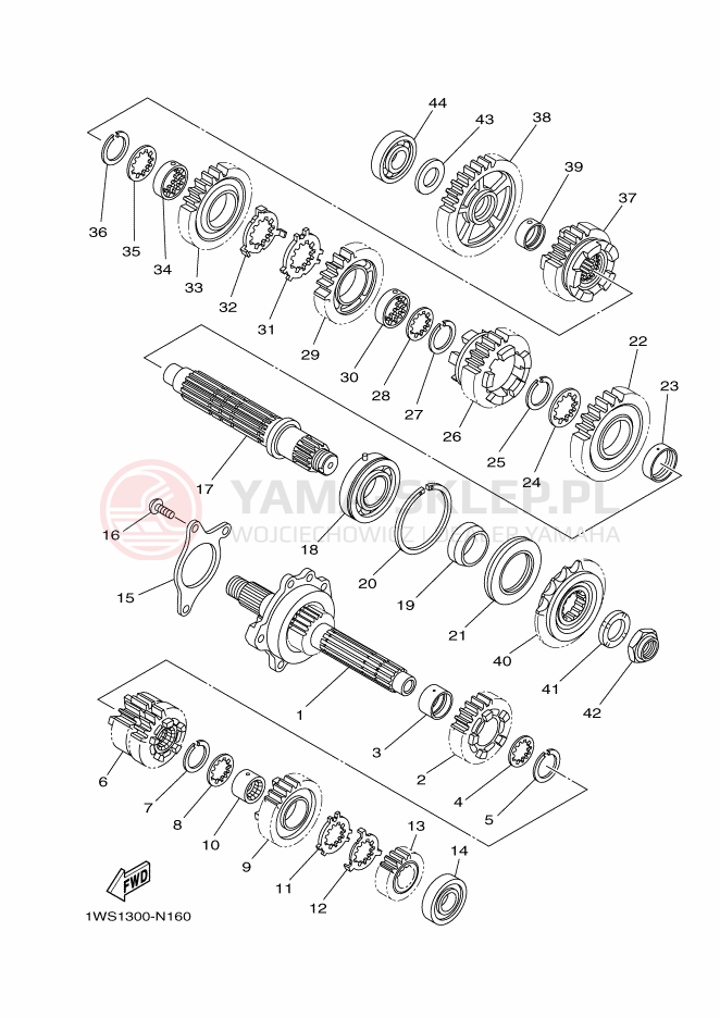 Schemat "Skrzynia biegów " do Yamaha MT-07 ABS