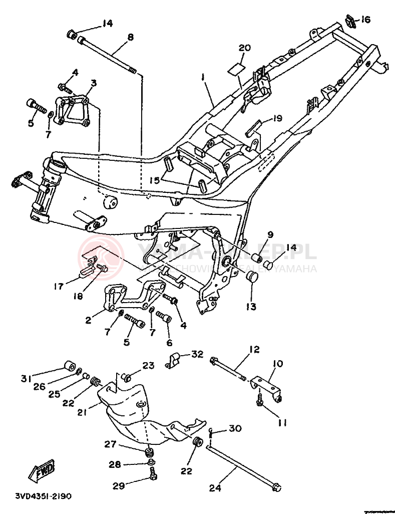 Schemat "rama" do Yamaha TDM850