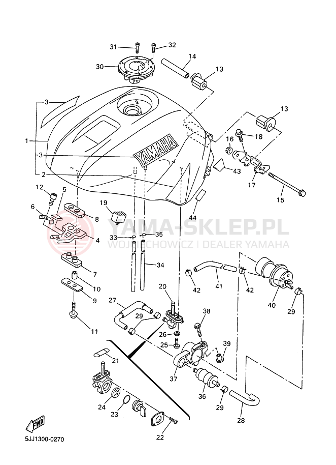 Schemat "zbiornik paliwa" do Yamaha YZF-R1 R1