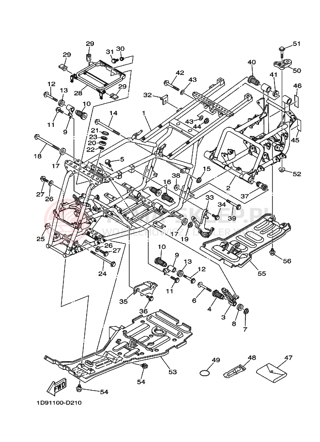 Schemat "rama" do Yamaha KODIAK 4WD