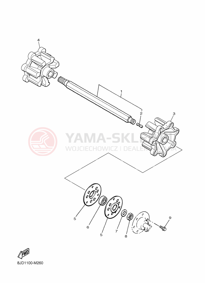 Schemat "Układ napędowy" do Yamaha VK540V