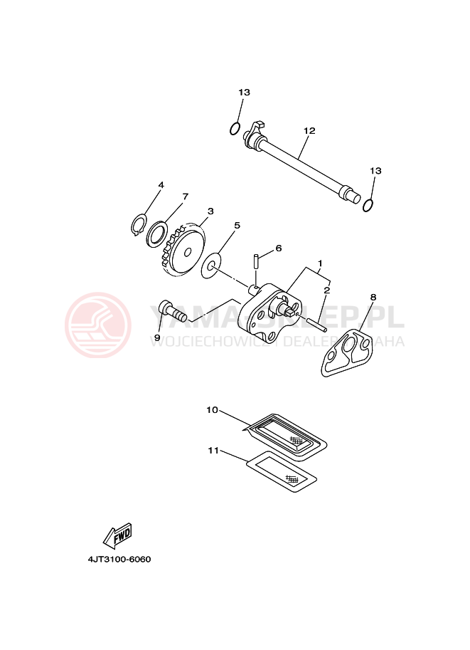 Schemat "Pompa olejowa" do Yamaha TZ125